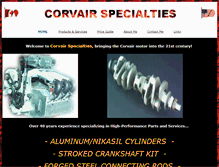 Tablet Screenshot of corvairspecialties.com